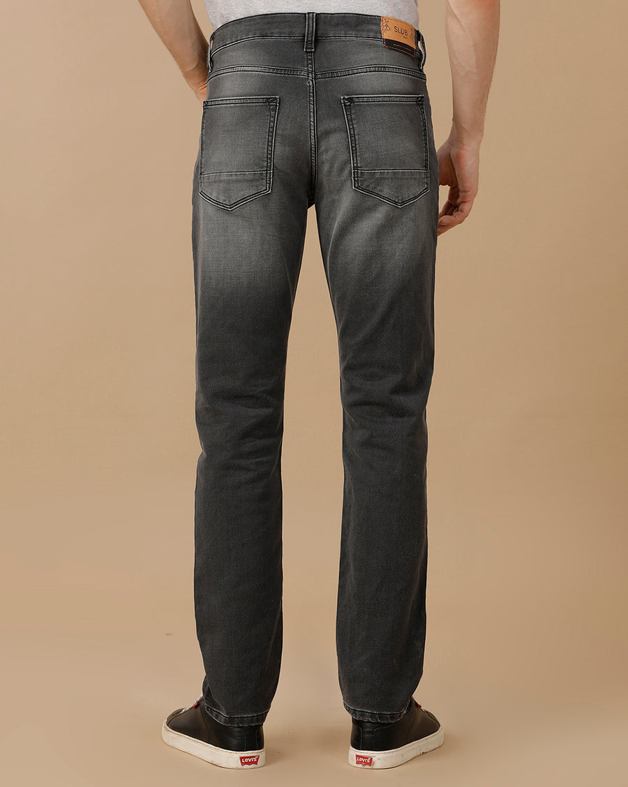 SLUB BLACK SLIM FIT JEANS