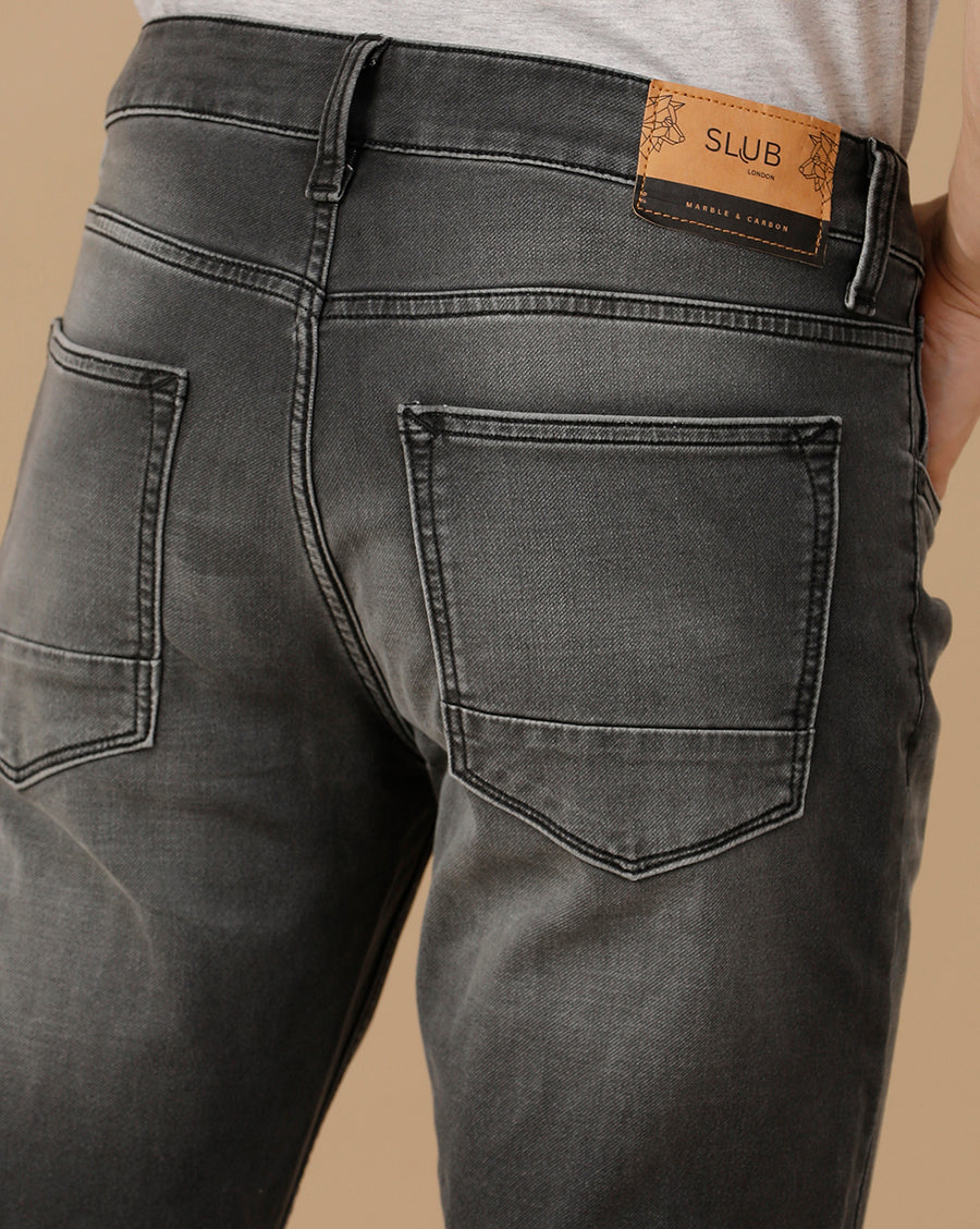 SLUB BLACK SLIM FIT JEANS