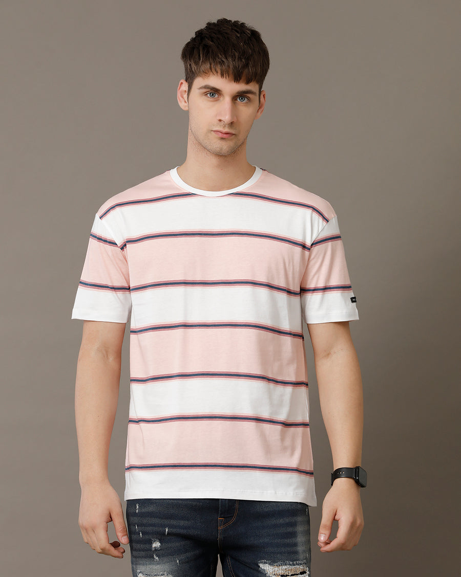 Voi Jeans Mens English Rose Boxy Fit Cotton T-Shirt