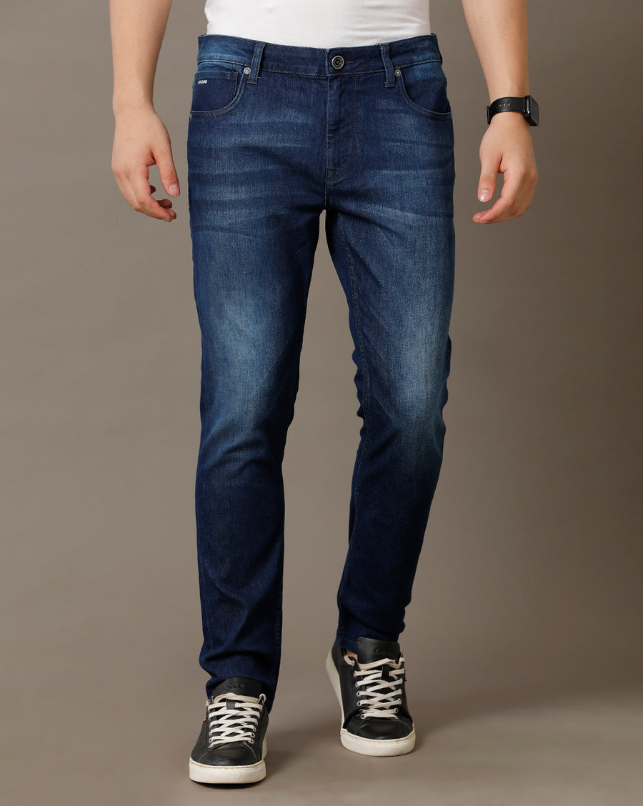 Voi Jeans Mens Indigo Track Skinny Cotton Poly Jeans