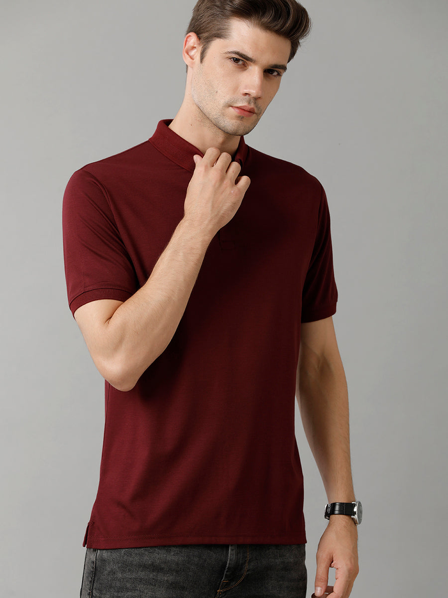 Men Solid Regular Fit Casual T-Shirt