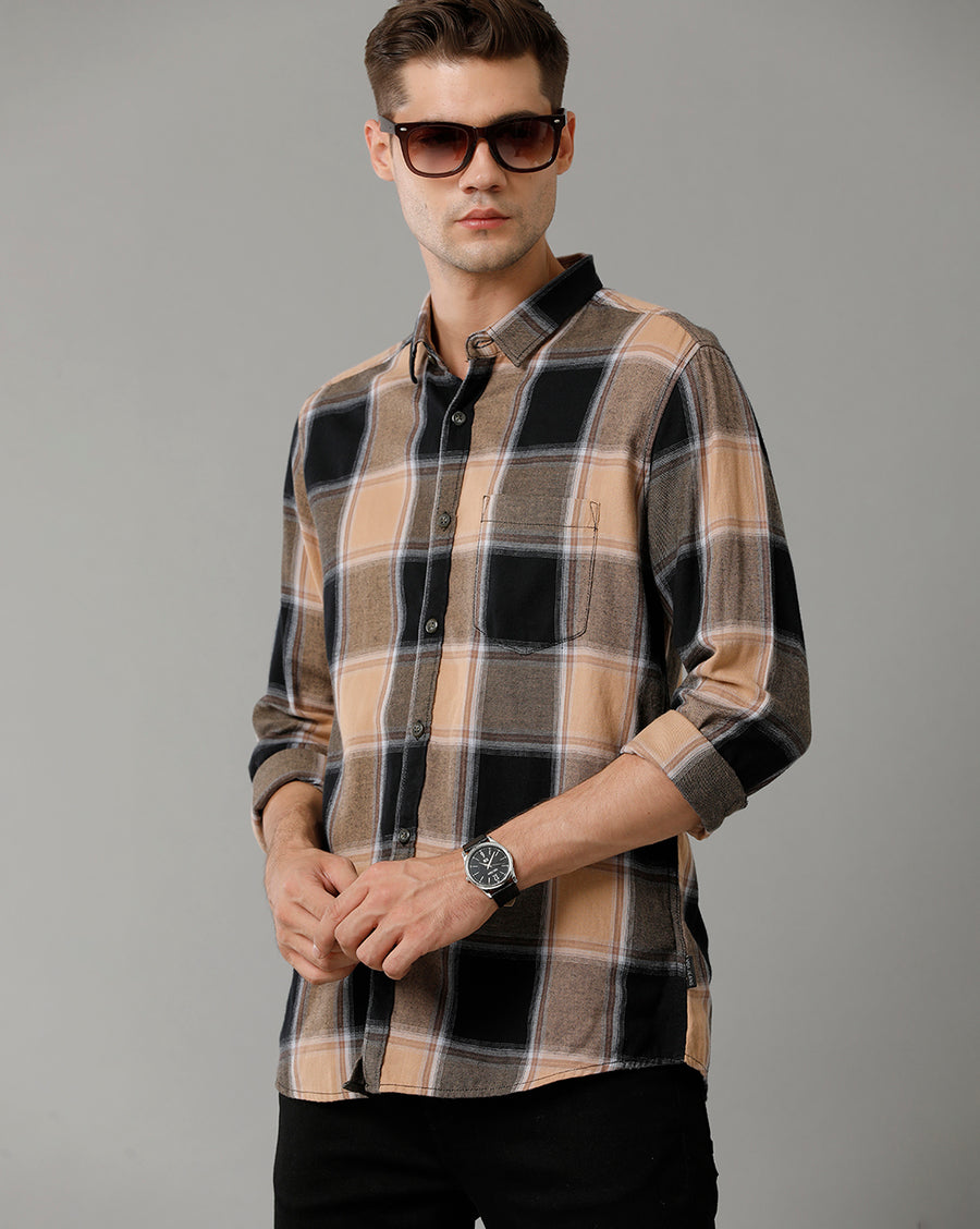 Voi Jeans Slim Fit Buffalo Checked Pure Cotton Casual Shirt