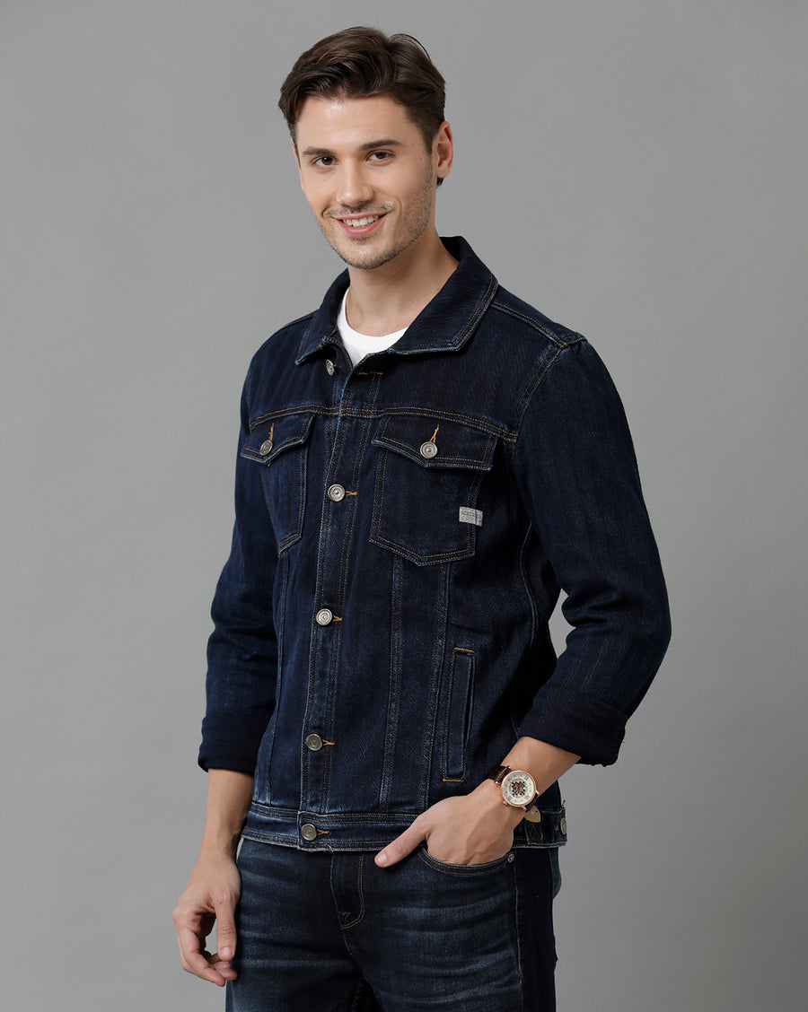 Men Solid Regular Fit Casual Jacket