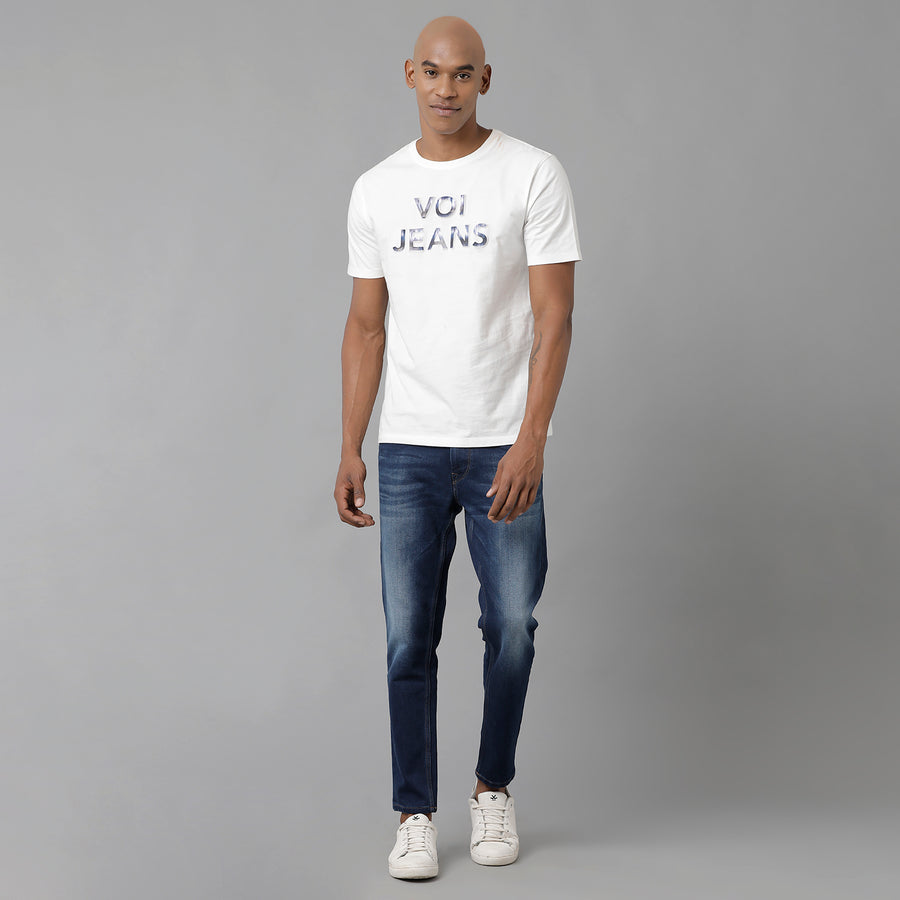 Voi Jeans Men Slim Fit Cropped Jeans