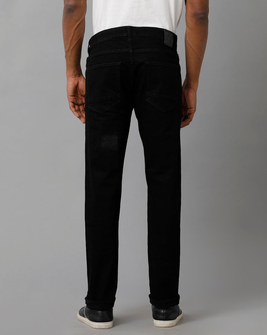 Voi Men Black Track Skinny Fit Jeans