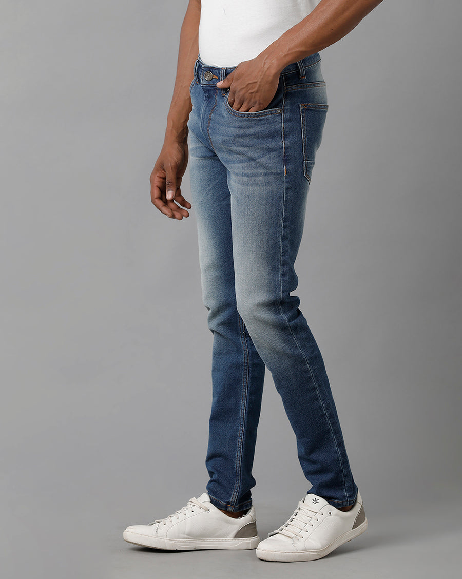 Voi Jeans Men Skinny Fit Heavy Fade Whiskers Jeans