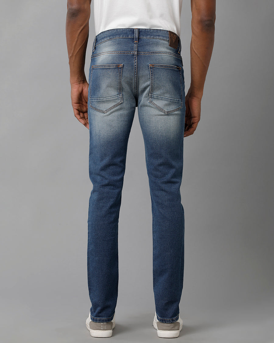 Voi Jeans Men Skinny Fit Heavy Fade Whiskers Jeans