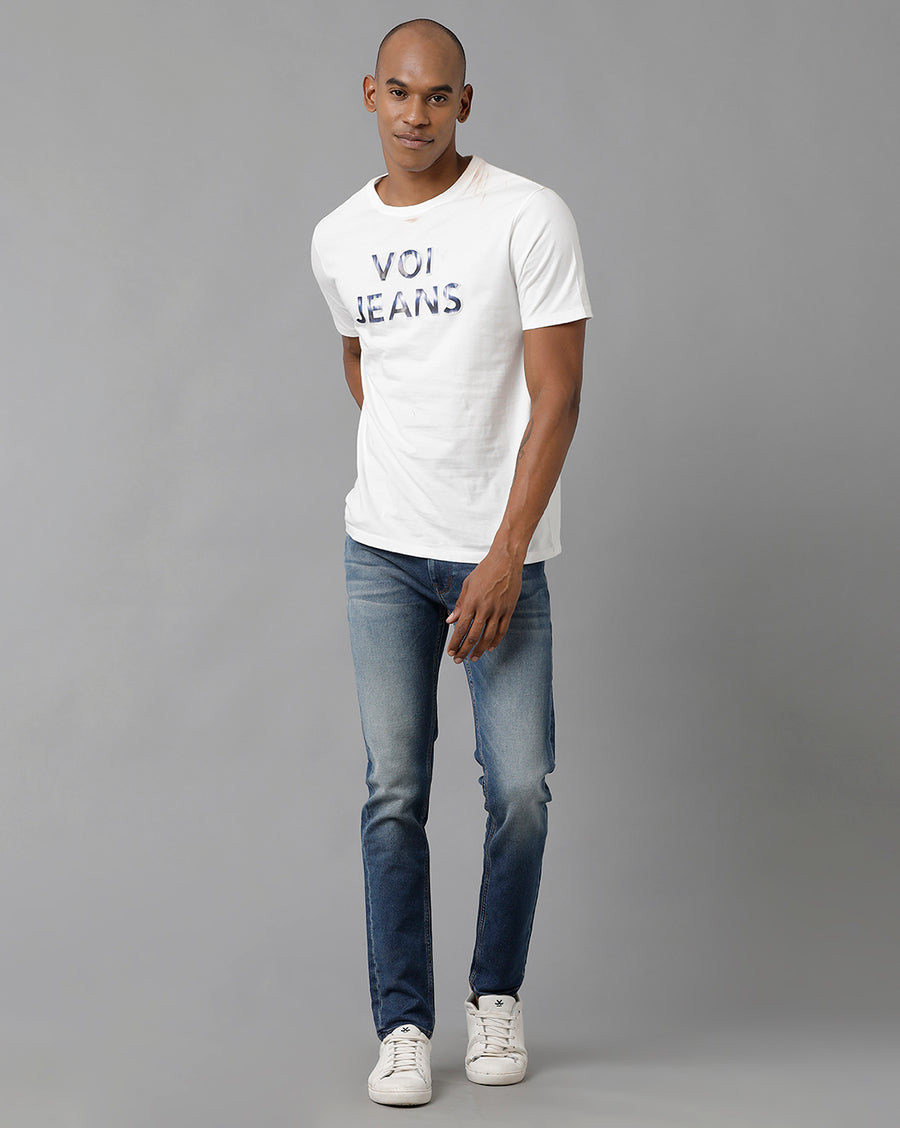 Voi Jeans Men Skinny Fit Heavy Fade Whiskers Jeans