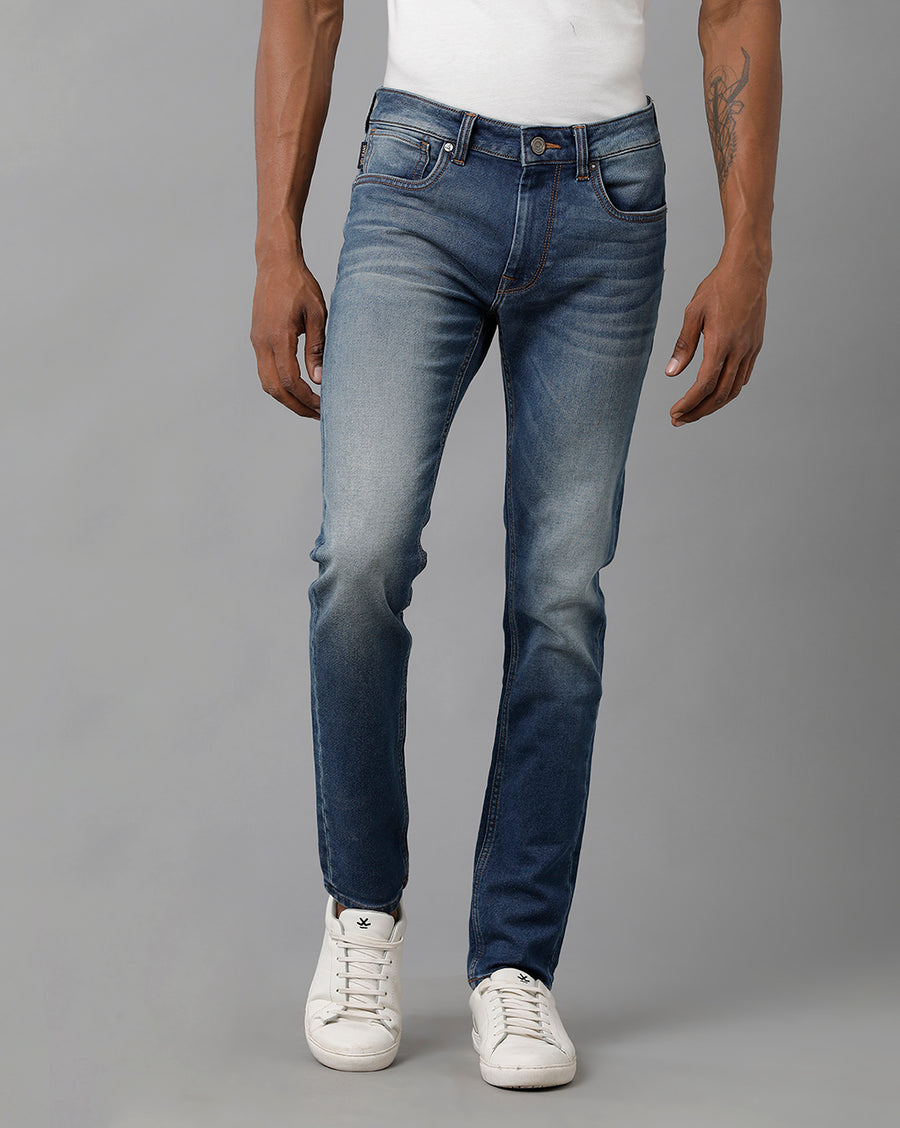 Voi Jeans Men Skinny Fit Heavy Fade Whiskers Jeans