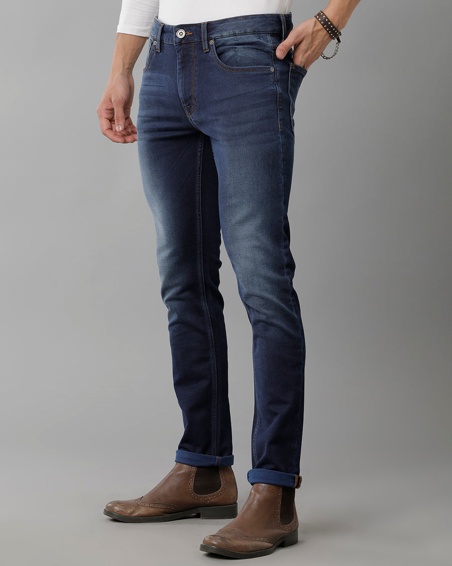 Men Solid Track Skinny Casual Jeans