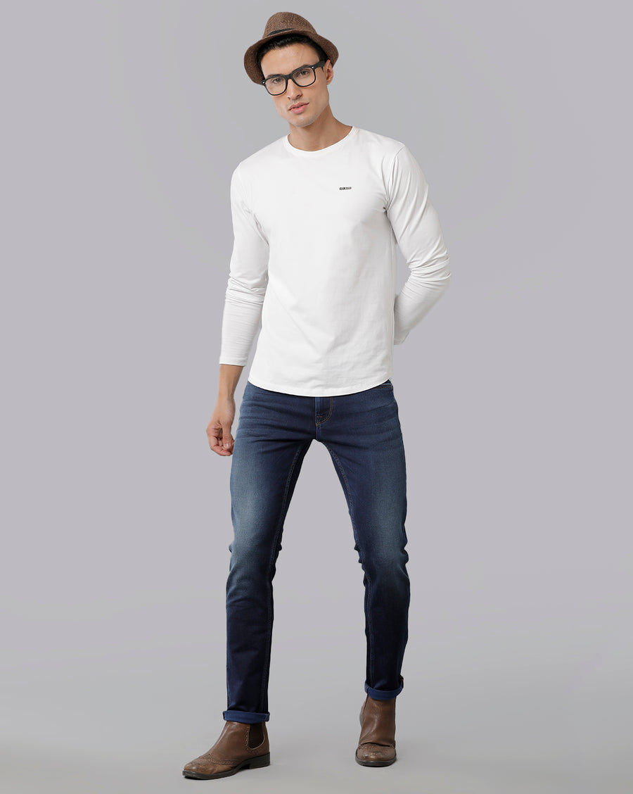 Men Solid Track Skinny Casual Jeans