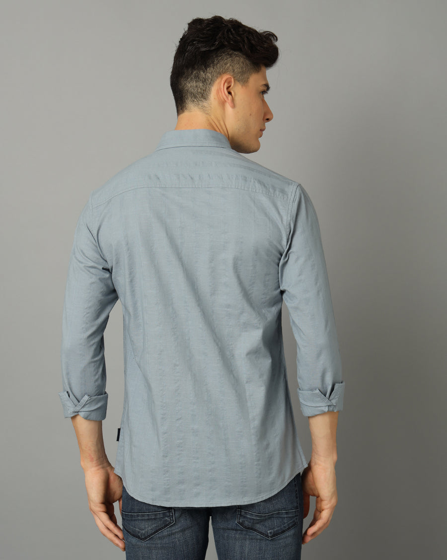 Slim Fit Opaque Cotton Casual Shirt