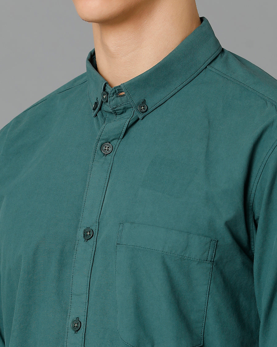 Men Solid Cotton Casual Shirt