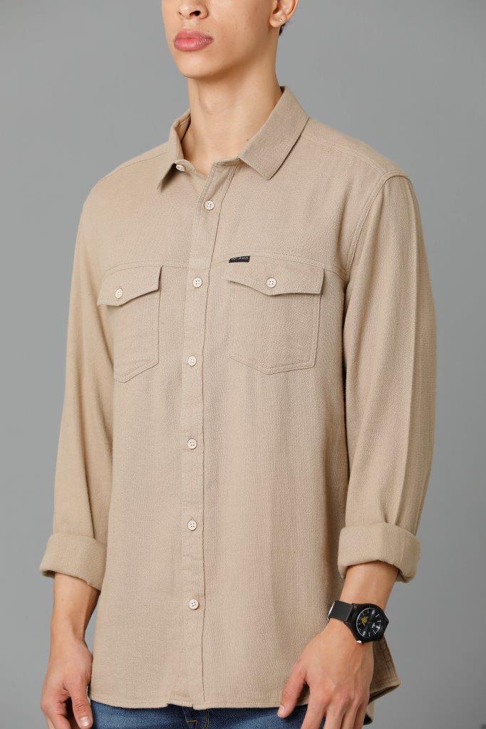Men's Khaki Slim Fit Shirt
