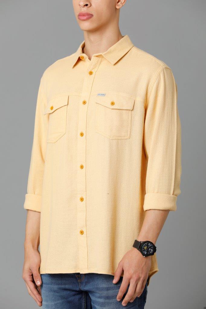 Men's Lt Yellow Slim Fit Shirt