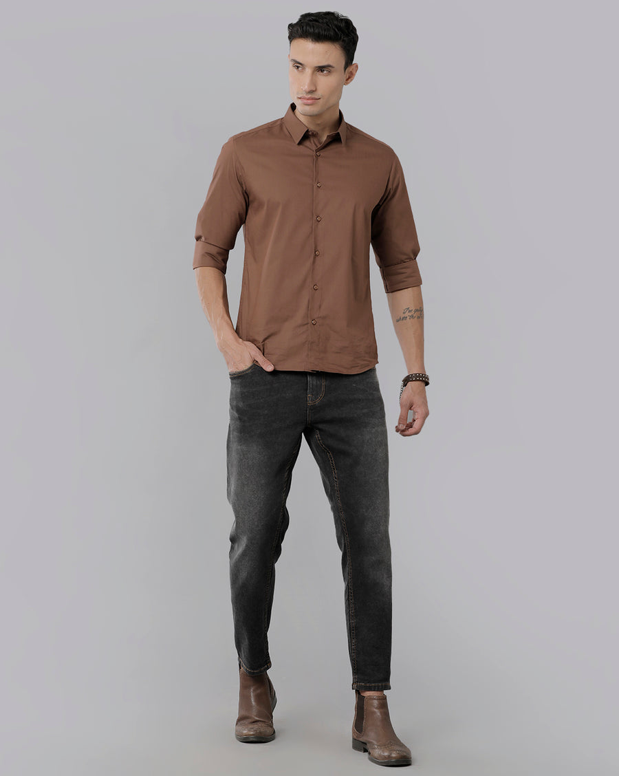 Men's Khaki Slim Fit Shirt