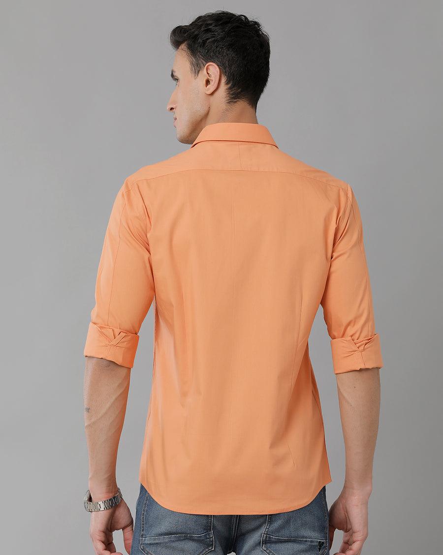 Men's Orange Slim Fit Shirt