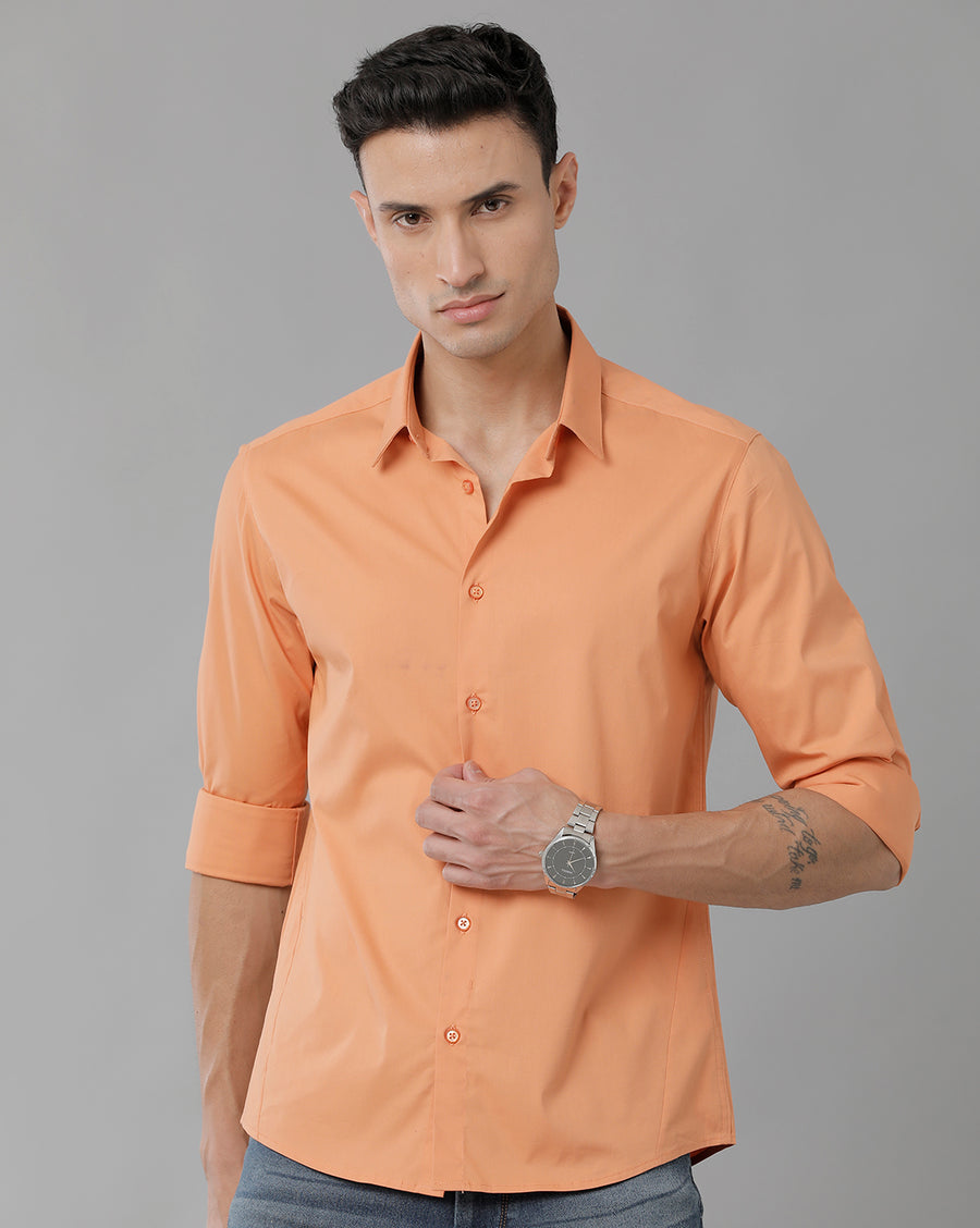 Men's Orange Slim Fit Shirt