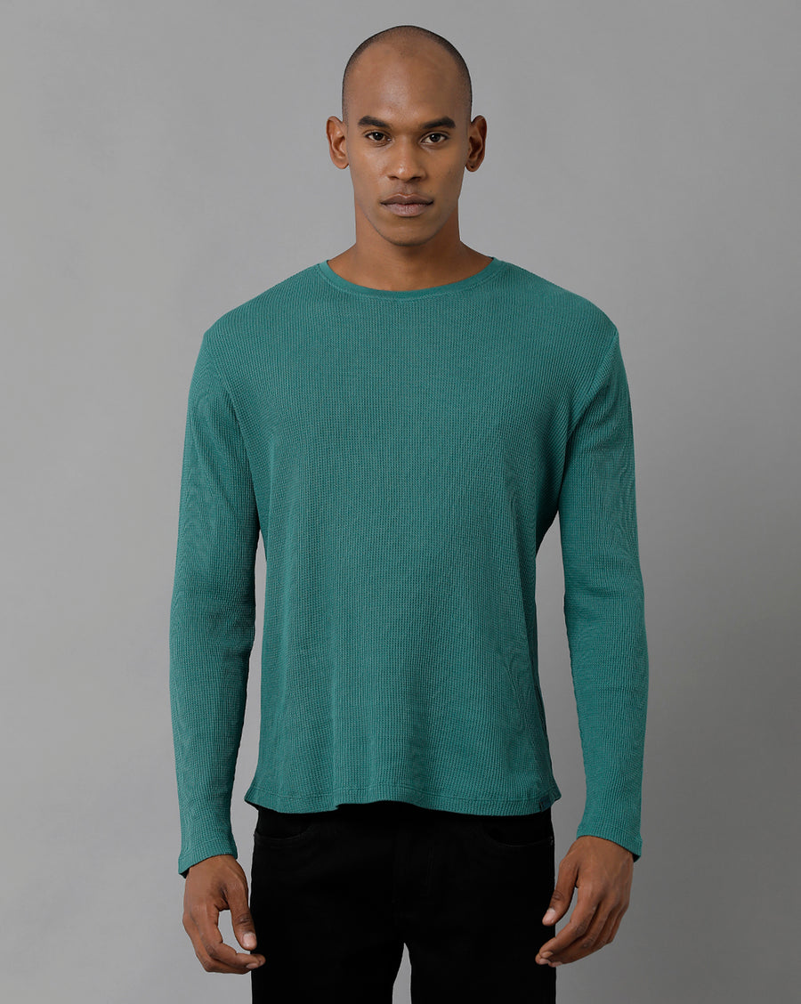 Men's Green-Blue Slate Regular Fit T-shirt