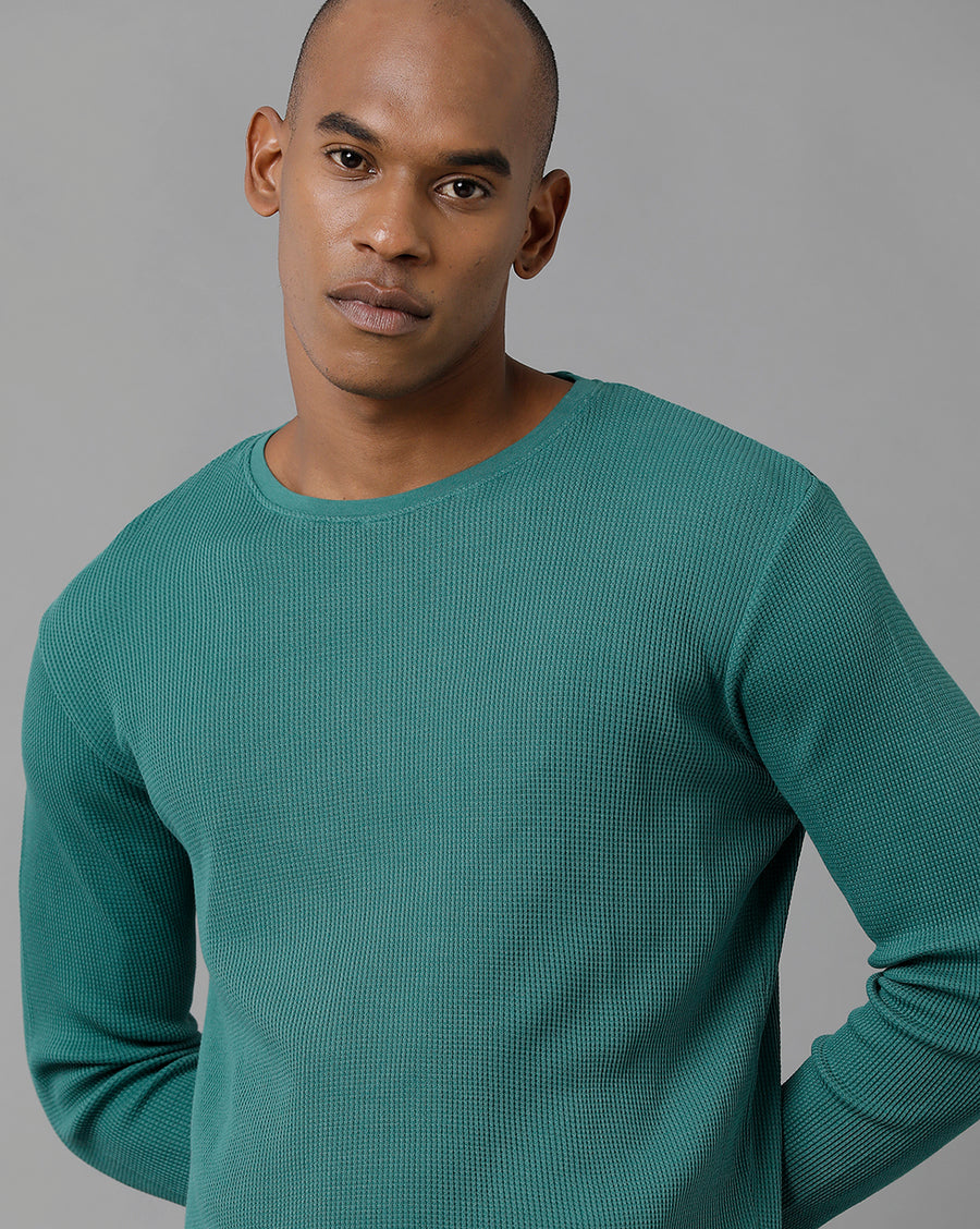 Men's Green-Blue Slate Regular Fit T-shirt