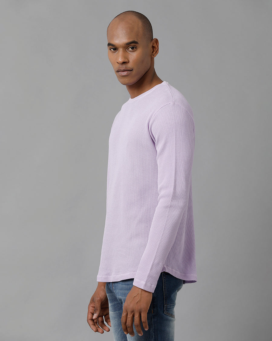 Men's Lavender Regular Fit T-shirt