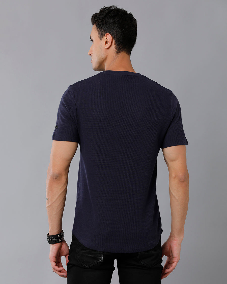 Men's Blue Indigo Regular Fit T-shirt