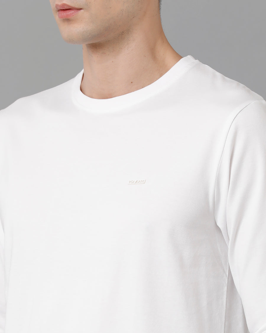 Men's White Regular Fit T-shirt
