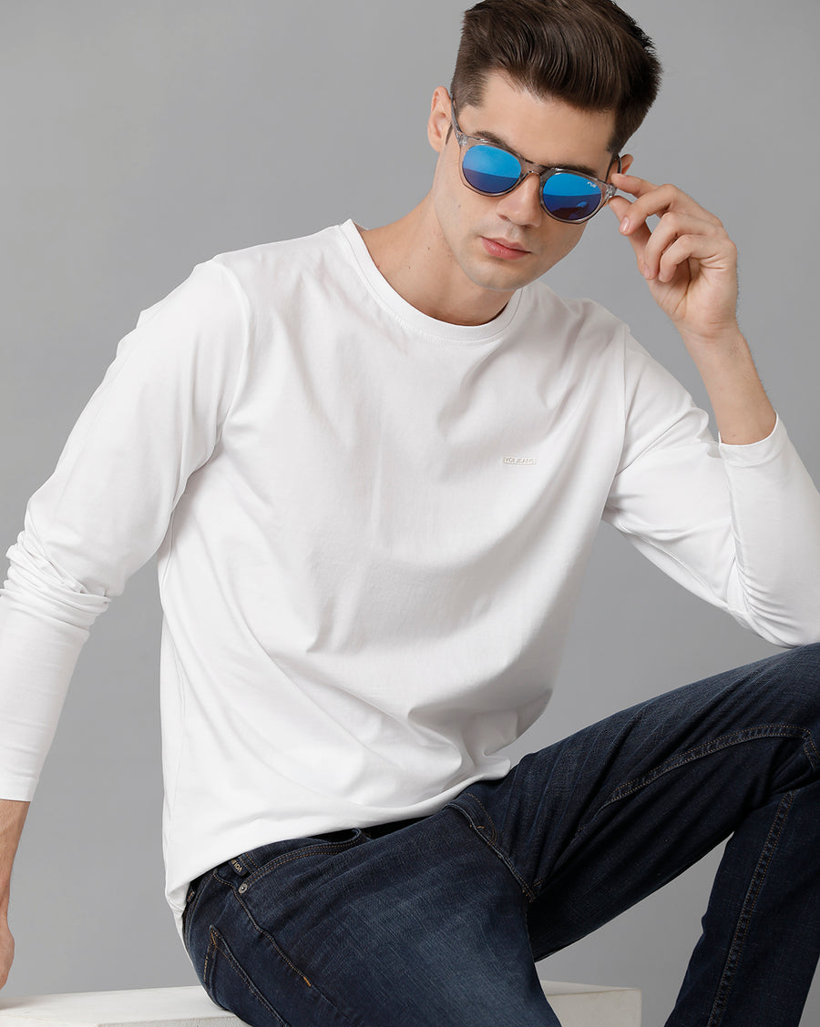 Men's White Regular Fit T-shirt