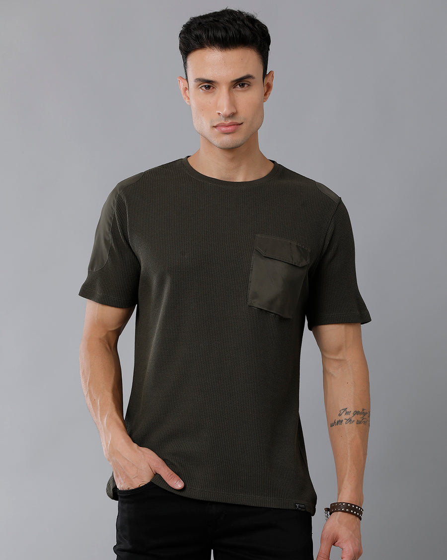 Men's Olive Regular Fit T-shirt