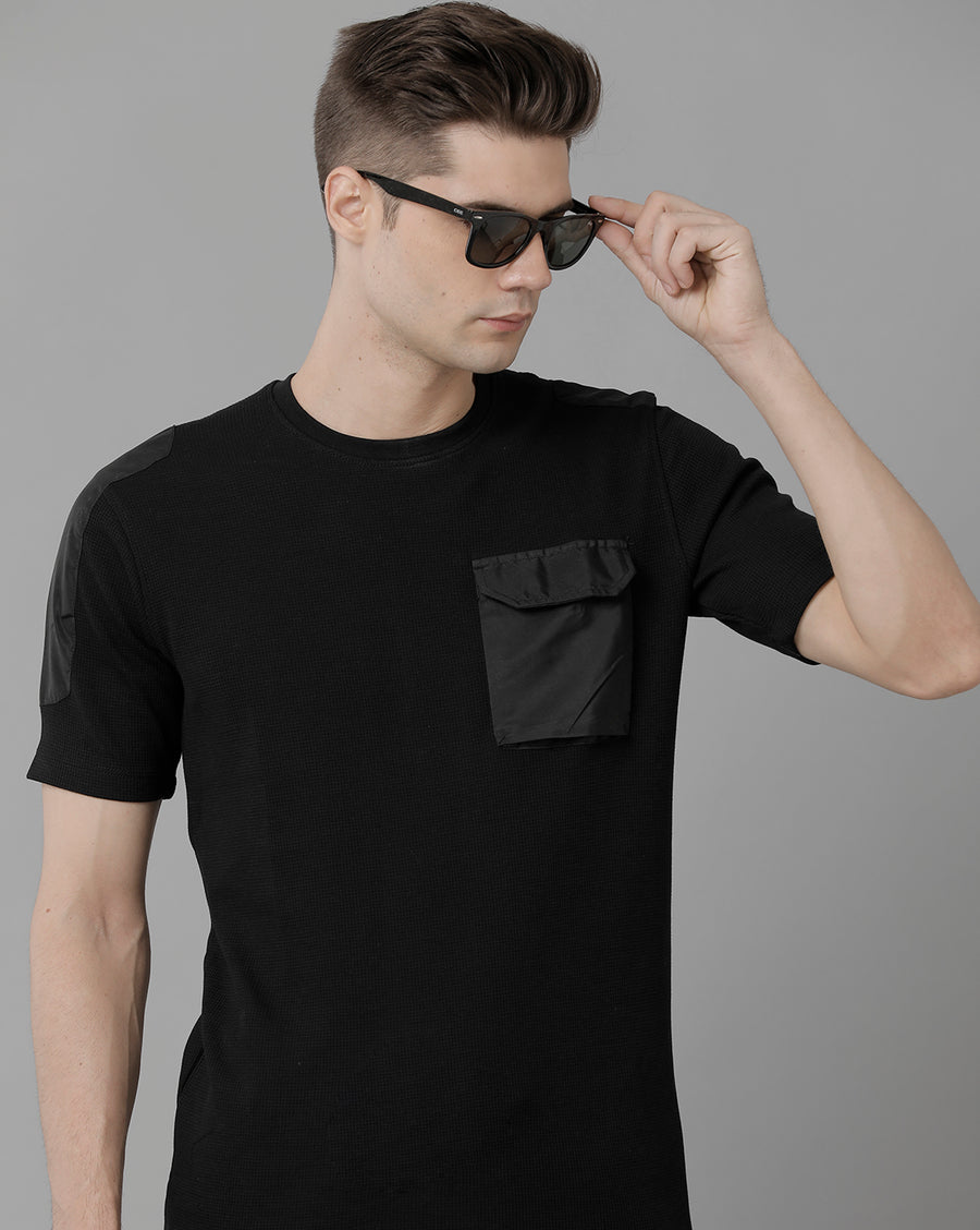 Men's Black Regular Fit T-shirt