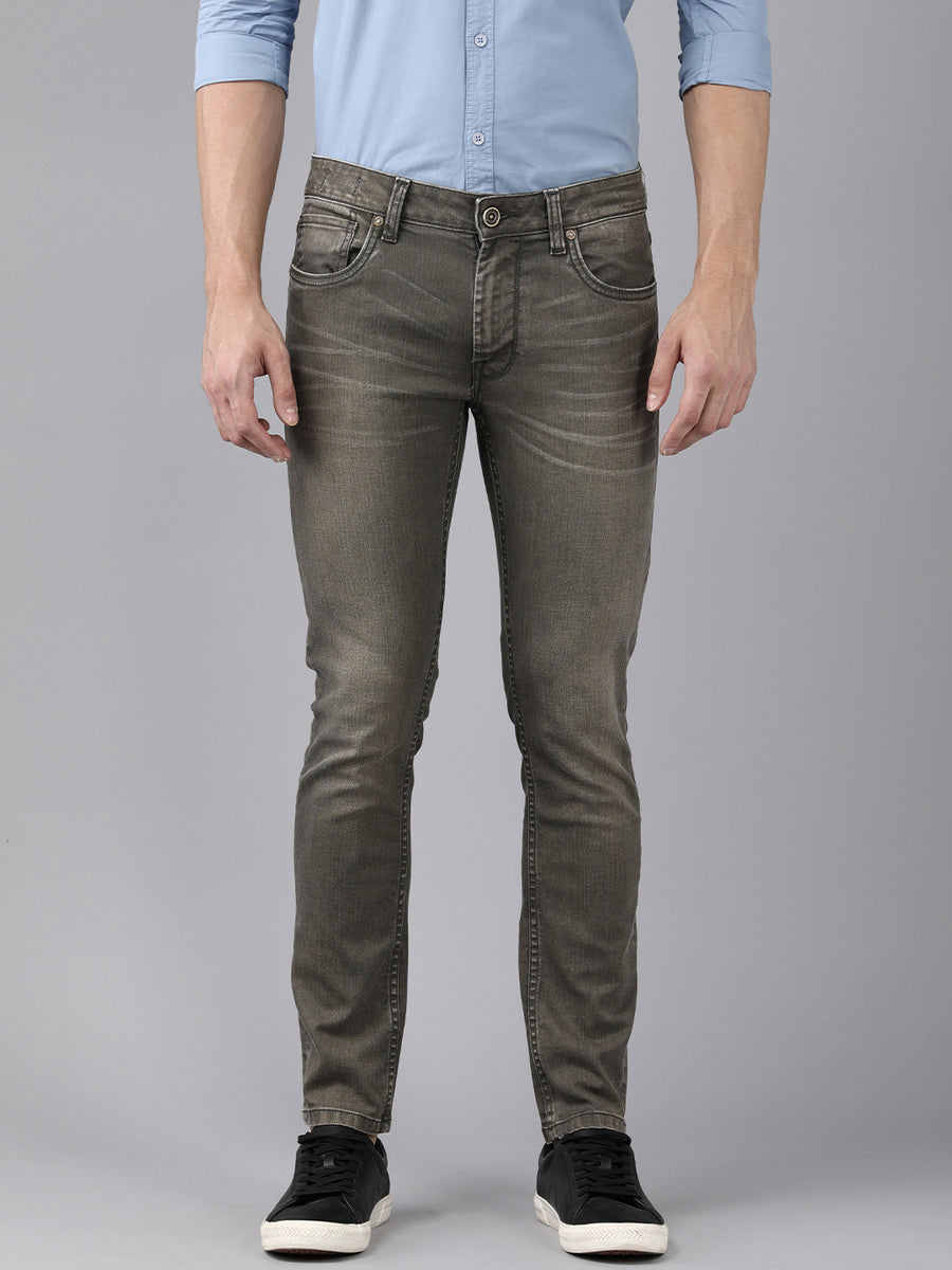 Men Light Olive Skinny Fit Jeans