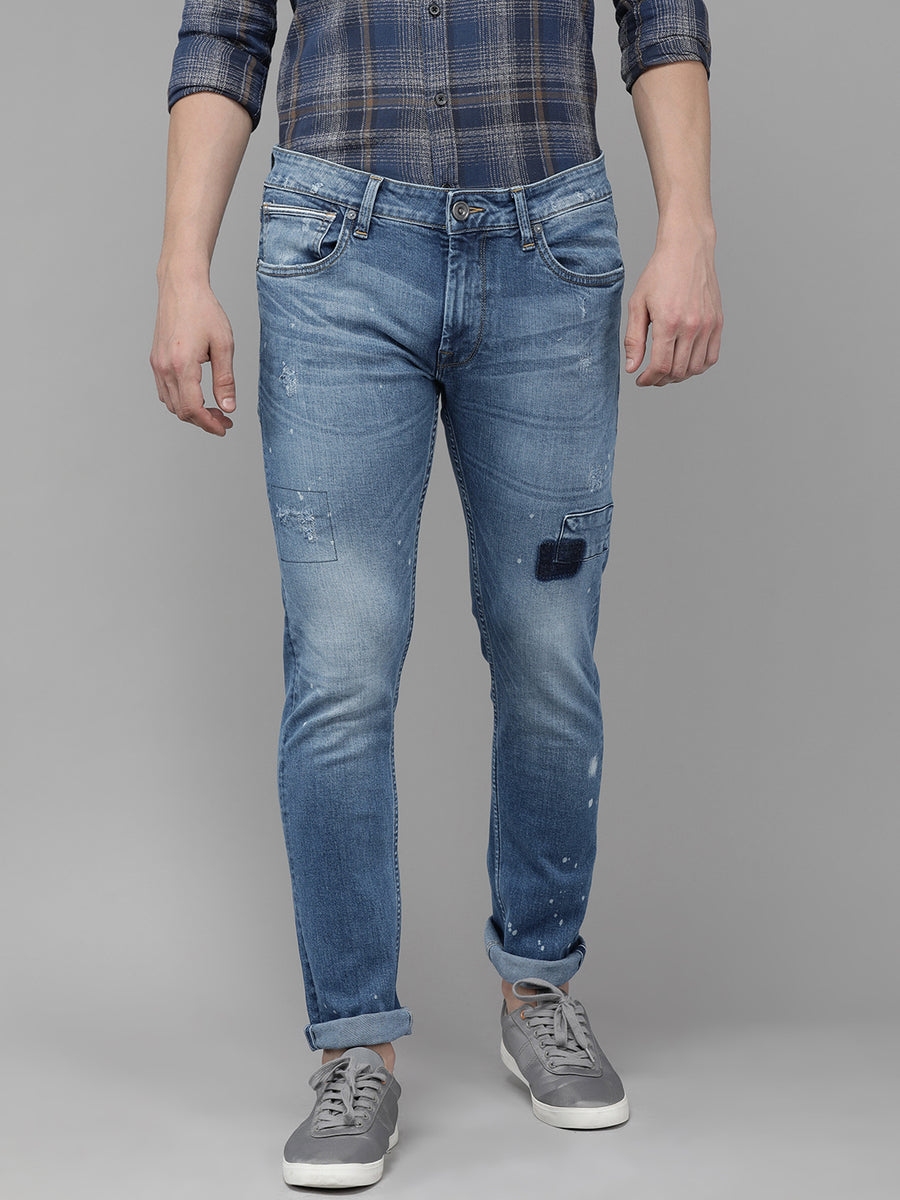 Men Mid Blue Skinny Fit  Jeans