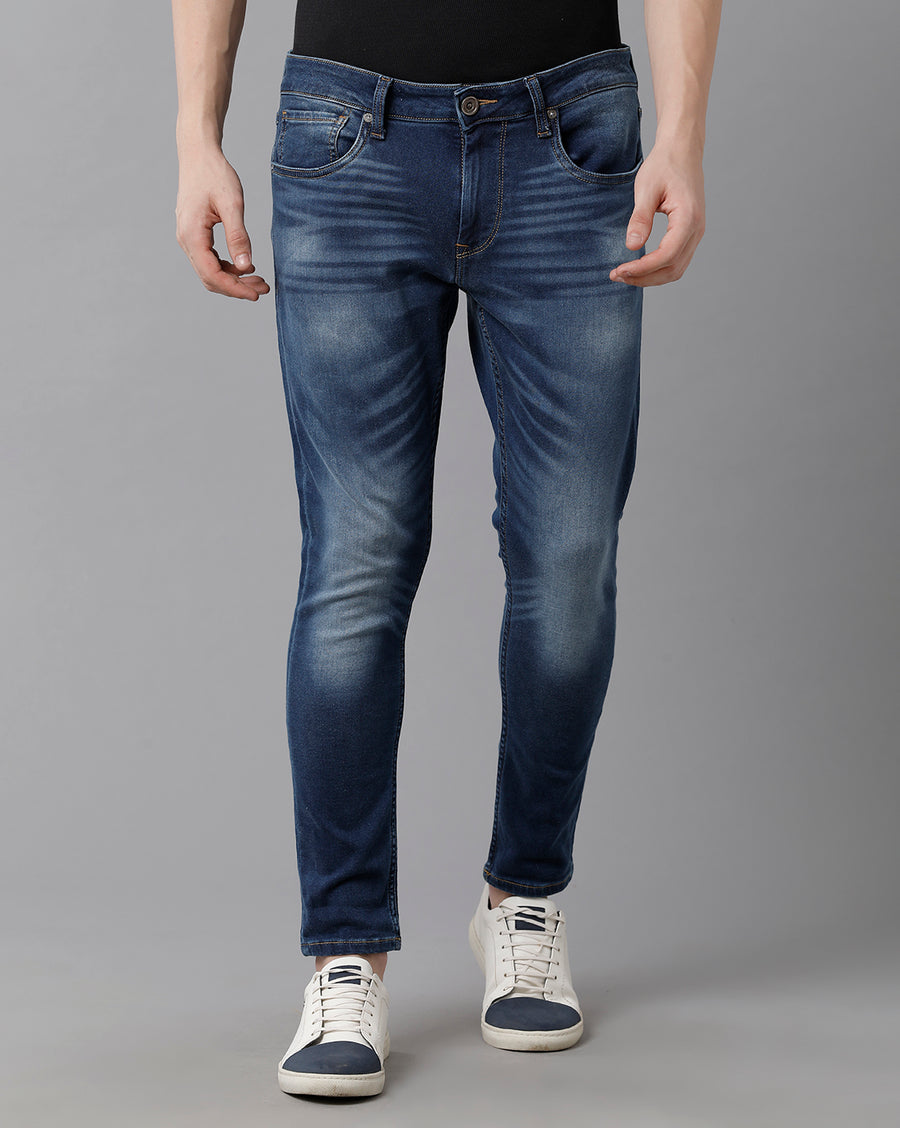 VOI Jeans Men's Indigo Track-Skinny FIT Cropped length Jeans