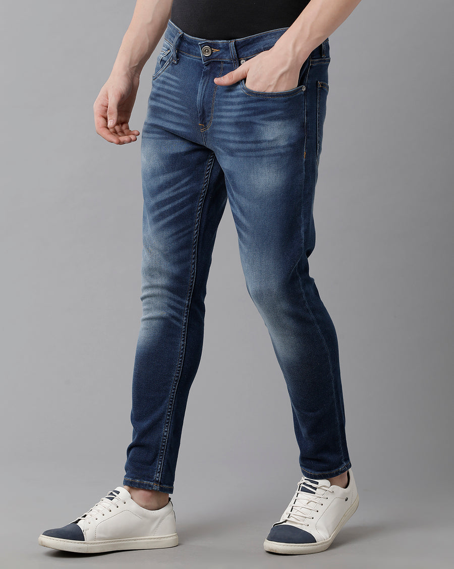 VOI Jeans Men's Indigo Track-Skinny FIT Cropped length Jeans