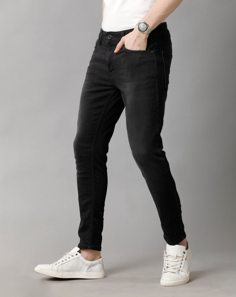 Men Solid Cropped Skinny Casual Jeans