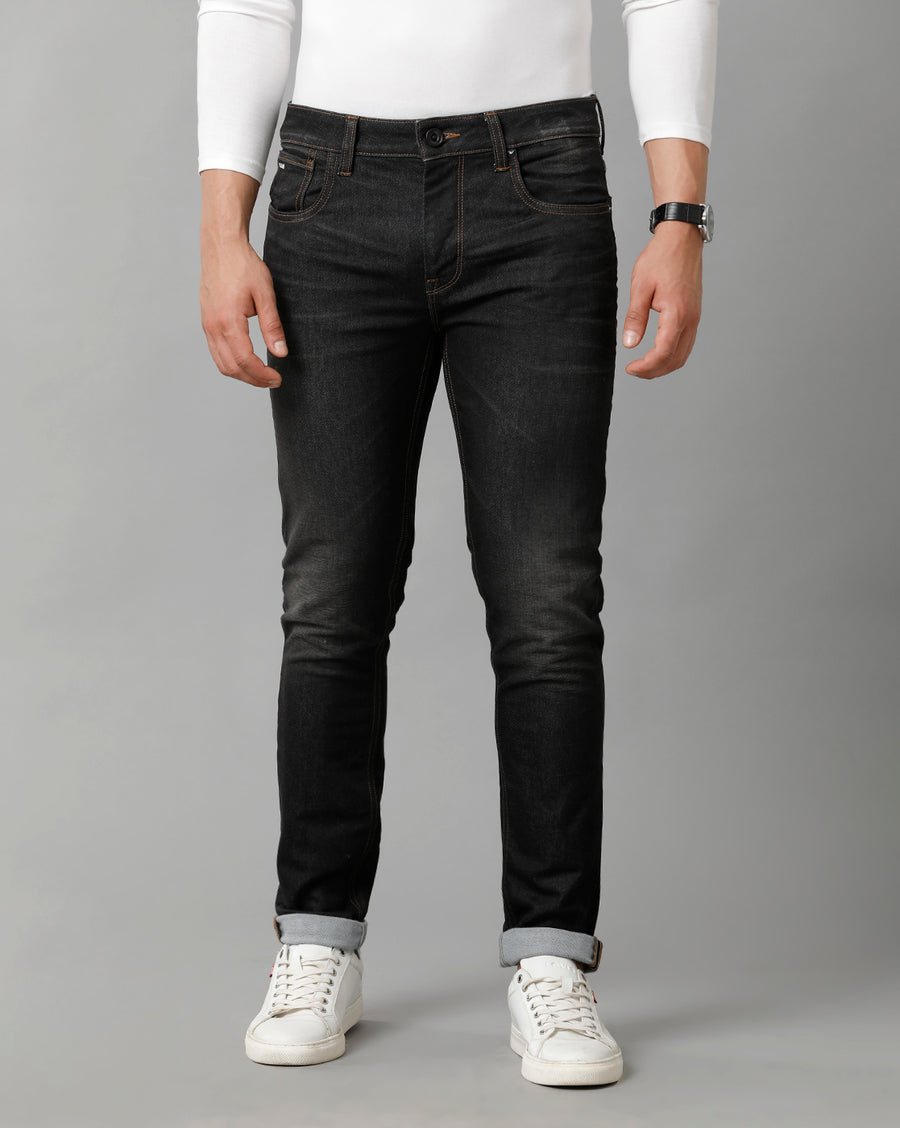 Men Solid Track Skinny Casual Jeans