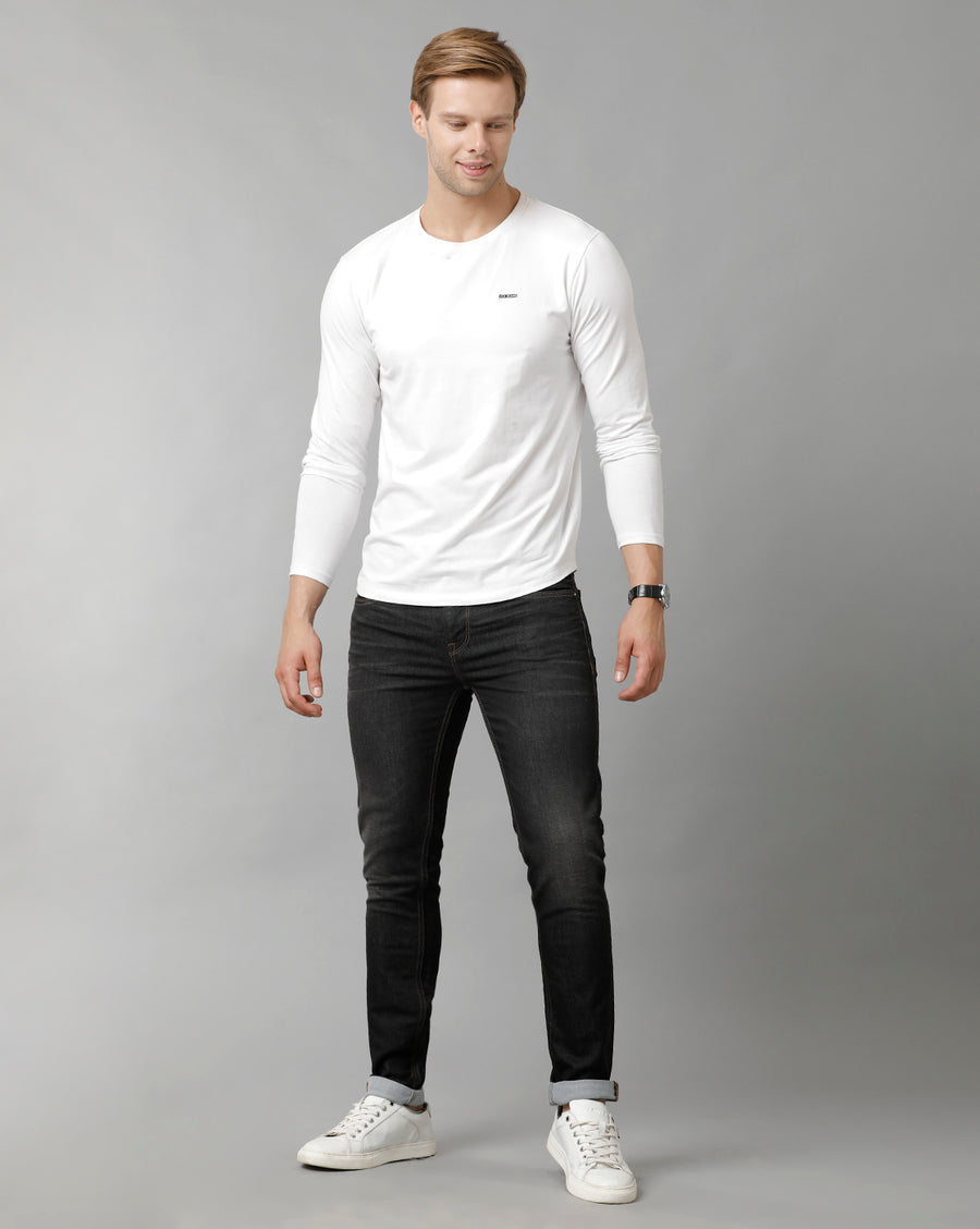 Men Solid Track Skinny Casual Jeans