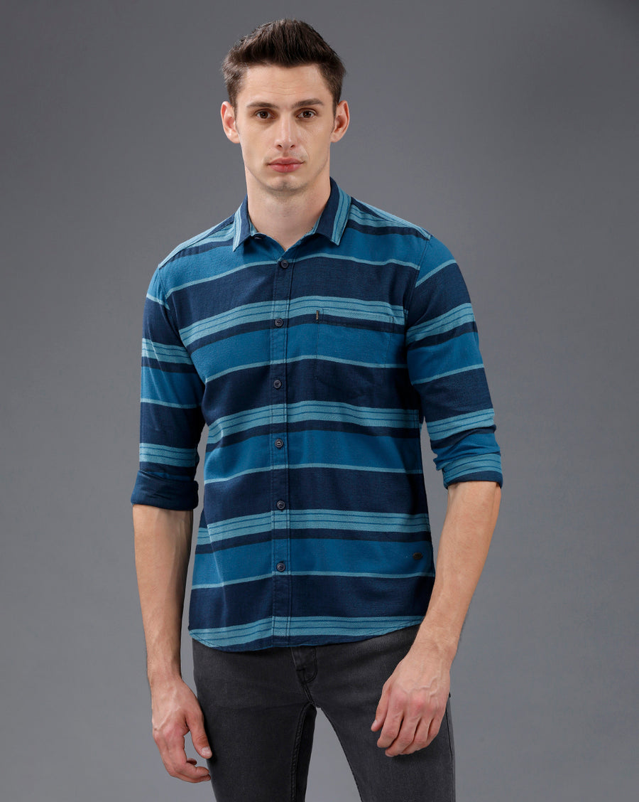 Men Oliver Horizontal Stripes Casual Shirt