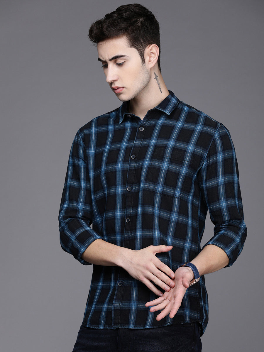 Men's Check Spread Collar Full Sleeve Shirts