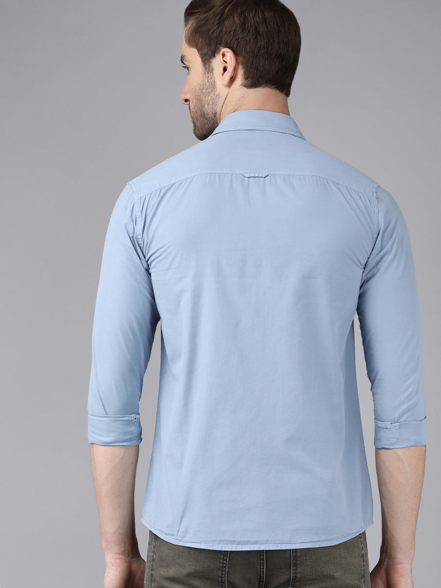 Men's  Blue full sleeve slim fit Shirt