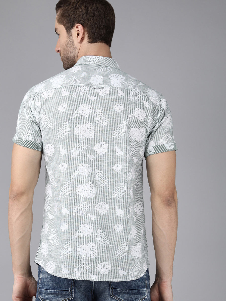 Men's Torquise Floral printed Shirt