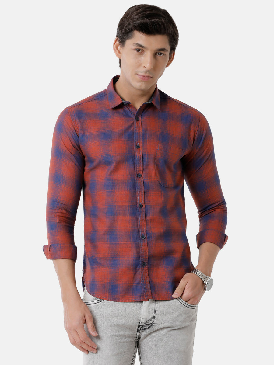 Men Multi-Colored Slim Fit Checked Casual Shirt