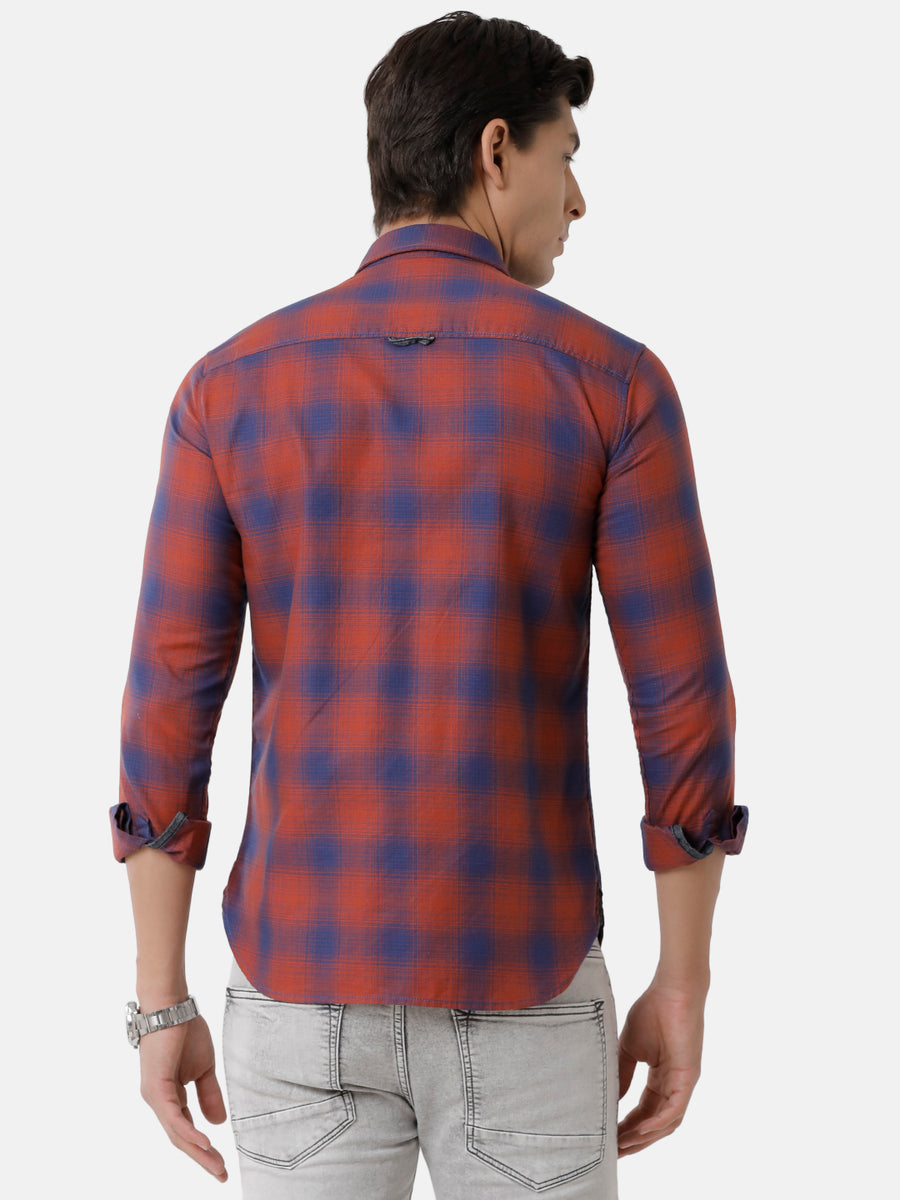 Men Multi-Colored Slim Fit Checked Casual Shirt