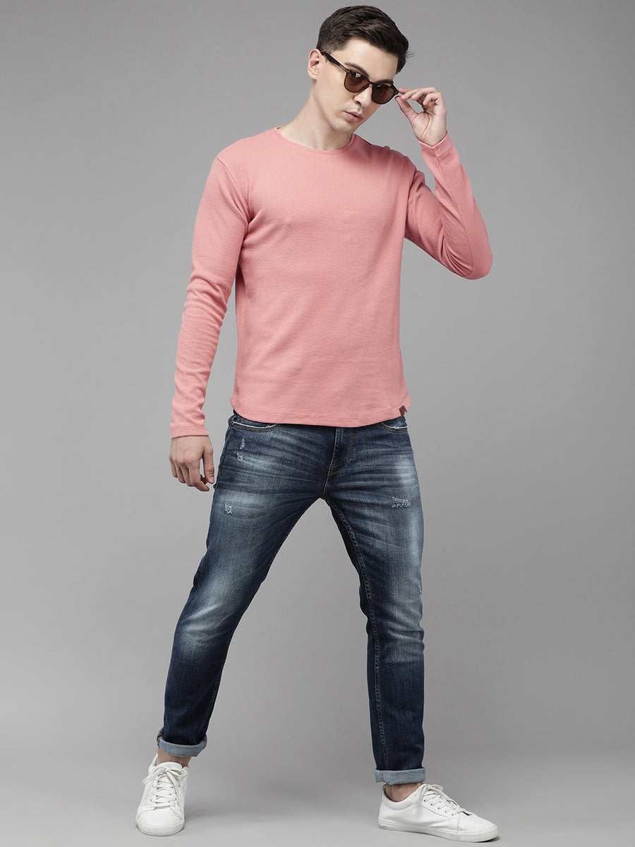 Men's Coral waffle Knitted T-Shirt