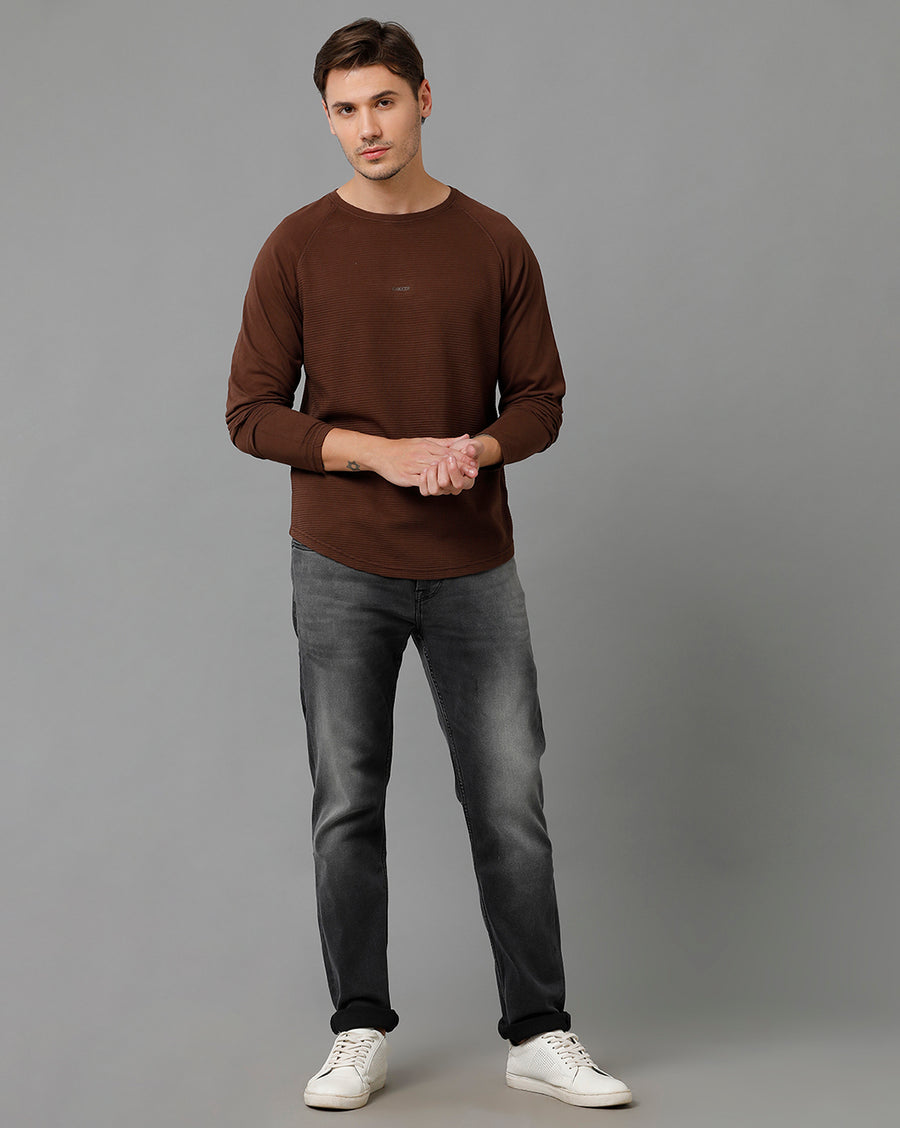 Voi Jeans Chest Nut Colored Men's Regular Fit T-Shirt - VOTS1724