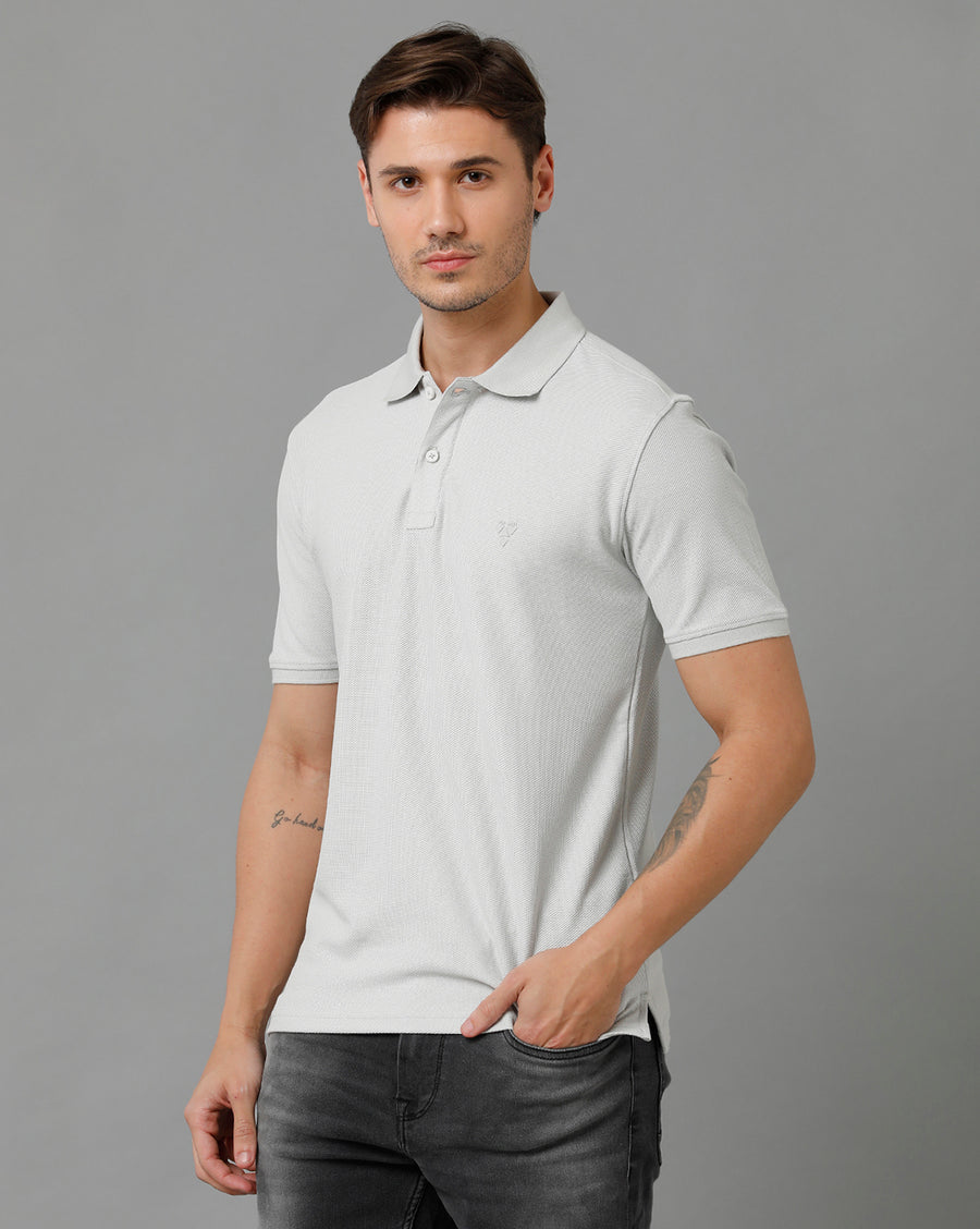 VOTS1743-Grey Polo T-shirt - Voi Jeans Polo T-shirts Online