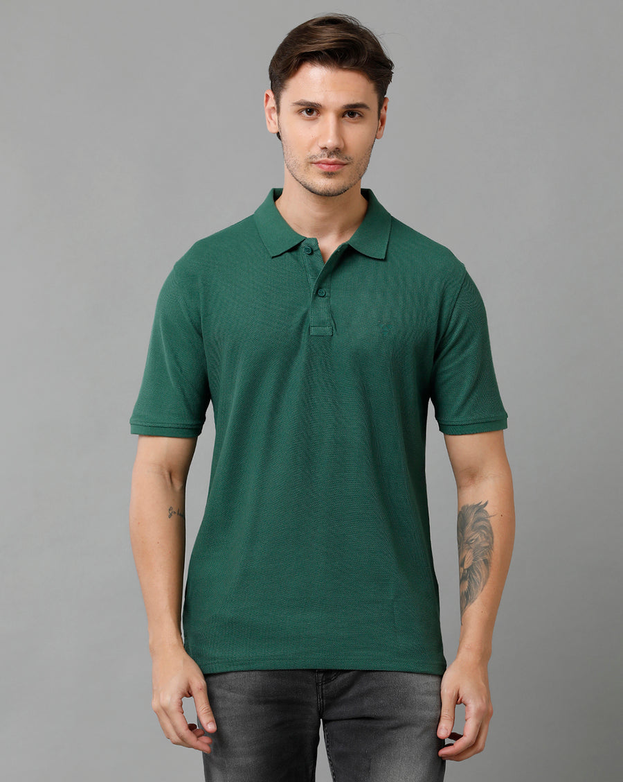 VOTS1744-Military Green Polo T-shirt - Voi Jeans Polo T-shirts Online